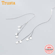 TrustDavis New Fashion 925 Sterling Silver Water droplets tassel Dangle Earrings For Women Wedding Party Jewelry Gift DA937 2024 - buy cheap