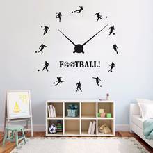 Calcomanía de Arte de vinilo para deportes de Fútbol, póster de puerta, ventana y pared, papel tapiz extraíble de Pvc exquisito, reloj de fútbol para niños y adolescentes, habitación H2 2024 - compra barato