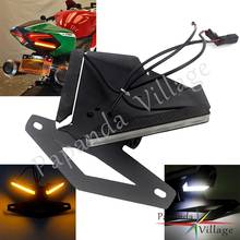 Motorcycle Fender Eliminator License Plate Bracket LED Turn Signal Number Plate Light For Ducati 1199 1299 899 959 Panigale 2024 - buy cheap