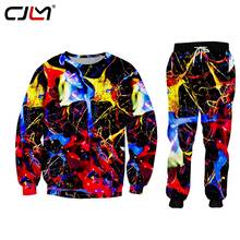 CJLM 2020 Fashion Colorful Art Paint Pigment Customizable Winter Clothing Man Tracksuit Pants Hoodie Pullover Sport Suit 2024 - buy cheap