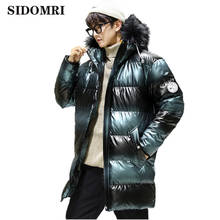 Winter Down jacket new collection down jacket for men white duck down hooded trend jacket with thick fur collar warm wear coat 2024 - buy cheap