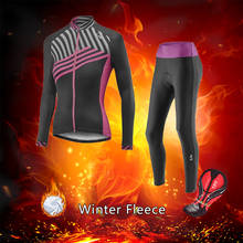 Fashion Winter Road Bike Jersey Set Women Thermal Fleece Cycling Clothing Warm Kit Female Bicycle Clothes MTB Dress Uniform Suit 2024 - buy cheap