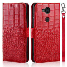 Funda de teléfono con tapa para Huawei Ascend G8 GX8 RIO-L01, cubierta de RIO-L02 con textura de cocodrilo, diseño de libro de cuero, Coque Wllet Capa de lujo 2024 - compra barato