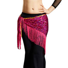 New style Belly dance costumes mesh sequins tassel belly dance hip scarf for women belly dancing belts 2024 - buy cheap