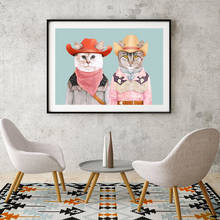 Cowboy Cats Art Print Colorful Wall Art Prints Canvas Painting Nordic Posters Animal Wall Pictures For Brothers Room Home Decor 2024 - buy cheap