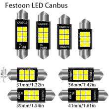 1x lâmpada canbus de led c10w c5w, lâmpada branca para placa de carro, iluminação para leitura interior 6smd, sem erros, 31mm, 36mm, 39mm e 41mm 2024 - compre barato