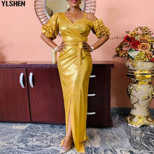 Elasticity New Arrivals African Dress Dashiki Gold Glitter Split Christmas Dress Party African Dresses For Women Africa Clothing 2024 - buy cheap