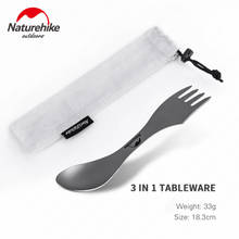 Naturehike-Juego de vajilla de titanio ultraligera 3 en 1 para acampar, cuchillo portátil, tenedor, cuchara, Picnic, barbacoa 2024 - compra barato