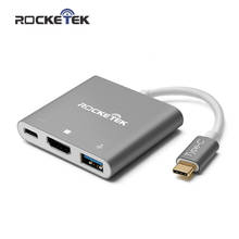 Rocketek Portable Dock USB C Type-C to HDMI-compatible Adaptor Hub Converter 4K HD Transfer for Switch NS/Samsung S8/Mac Pro 2024 - buy cheap