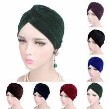 Women Velvet Headwrap Full Cover Inner Hijab Caps Muslim stretch Turban cap Bonnet Solid color Under Scarf caps turbante mujer 2024 - buy cheap