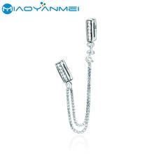 Joyería de moda para mujer, cuentas de plata esterlina 925, cadena de seguridad brillante, abalorio compatible con pulseras Pandora originales, regalo artesanal 2024 - compra barato