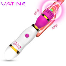 Escova giratória vatina com vibrador, escova para massagem av, estimulador de clitóris e vagina, brinquedo sexual 2024 - compre barato
