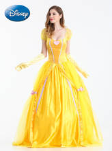 Fantasia feminina de princesa da bela e a fera, com vestido original, da disney, para dia das bruxas, cosplay, anime branco de neve, 2831 2024 - compre barato