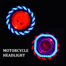 Hi/Lo Beam Motorcycle Headlight LED Dual Halo Angel Devil Eye Moto Lamp For Yamaha MT  09 10 FZ 07 09  6 FAZER 6R XJ6 DIVERSION 2024 - buy cheap