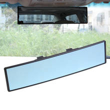 Универсальное автомобильное зеркало заднего вида, широкоугольное синее стекло, Панорамное, антиослепительное внутреннее зеркало заднего вида, большое изогнутое зеркало 2024 - купить недорого