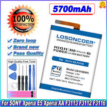 LOSONCOER 5700mAh LIS1618ERPC Battery For SONY Xperia XA (F3111) E5 F3116 F3115 F3311 F3313 F3112  G3121 G3123 G3125 G3112 G3116 2024 - buy cheap