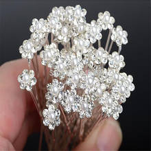20Pcs Wedding Bridal Flower Hairpin Stick Faux Pearl Crystal Hair Pins Clips Bridesmaid Wedding U-shape Hairpins Princess Match 2024 - buy cheap