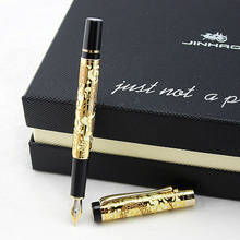 JINHAO 5000 WHITE AND GOLDEN MEDIUM NIB FOUNTAIN PEN DRAGON EMBOSSED 2024 - buy cheap