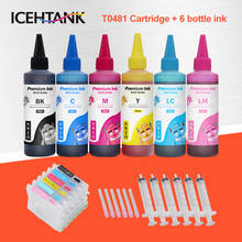ICEHTANK-cartuchos de tinta de impresora t0481-t0486, kit de tinta de 6 × 100ml, para Epson Stylus Photo R200, R220, R300, R300M, R320, R340 2024 - compra barato