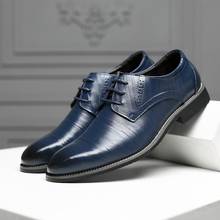 Sapatos masculinos de outono wunter, sapatos pretos e azuis confortáveis com cadarço e preta, feitos à mão, estilo casual e formal 2024 - compre barato