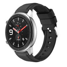 Amazfit gtr-pulseira de couro para relógio inteligente, 47mm, silicone, para samsung galaxy watch 46mm 2024 - compre barato