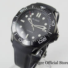 BLIGER новые PVD покрытием 41 мм черный дизайн автоматические мужские часы с сапфировым стеклом MIYOTA Move Мужские t черный ободок окно даты 2024 - купить недорого