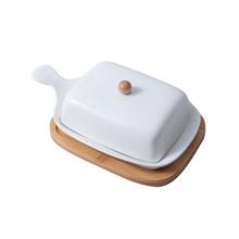 1pc Porcelain Butter Dish with Lid Perfect for Butter Porcelain Butter Dish with Handle Design Cheese Dish Storage Tray 2024 - buy cheap