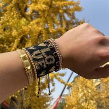 Pulseira da amizade zhongvi miyuki, bracelete feminino com contas, pulseira colorida e coração, da moda, boho, presente para meninas 2024 - compre barato