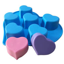 6 Cavities Heart Shape Silicone Soap Mold Soap Making Set DIY Cake Chocolate Mold Cake Decorating Tools Mold for Soap Making 2024 - buy cheap
