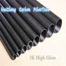 Tubo de fibra de carbono 3K, superficie brillante de 500mm de largo, 14X12mm, 14X12mm, 100%, 1-10 Uds. 2024 - compra barato