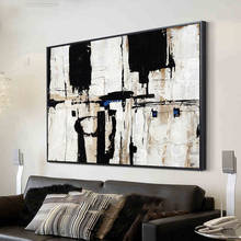 Handmade abstract high quality oil painting Black and White gorgeous abstract on Canvas Painting Decor Oil Painting ups FEDEX 2024 - buy cheap