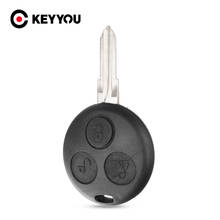 KEYYOU-funda para llave de coche, carcasa para mando a distancia, 3 botones, para Mercedes Benz SMART Fortwo 2024 - compra barato