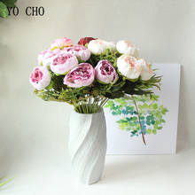 YO CHO шелк Искусственный Пион искусственный цветок свадебное оформление букета красивый розовый мини-пион поддельные цветы Декор для дома отеля 2024 - купить недорого