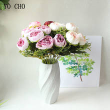 YO CHO Silk Faux Peony Artificial Flower Bouquet Wedding Decoration Beautiful Pink Mini Peony Fake Flowers Decor for Home Hotel 2024 - buy cheap