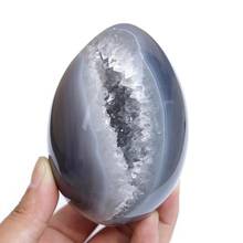 MOKAGY 90MM-100MM Hand Carved Natural Druzy Agate Crystal Geode Eggs 1pc 2024 - buy cheap