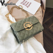 Fashion Lattice Pattern Shoulder Messenger Bag Women Vintage PU Leather Small Square Chain Crossbody Bags Female Handbags 2024 - buy cheap
