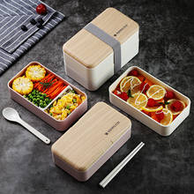 Microwave Double Layer Lunch Box Wooden Bento Box Portable Container Box BPA Free 2024 - buy cheap