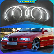 Комплект CCFL ангельские глазки, кольцо теплого белого ореола 131 мм * 4 для BMW E36 E38 E39 E46 (с оригинальным проектором) 2024 - купить недорого
