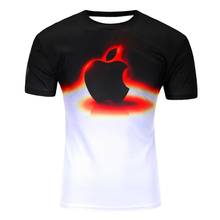 Ropa para hombre, Camiseta con estampado de manzana 3D/árbol, camisetas de manga corta de verano, 2020 2024 - compra barato