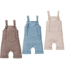 Fashion Infant Baby Toddler Bib Romper Unisex Boys Girls Bib Overall Solid Color Suspender Pants 0-24M  2021 2024 - buy cheap