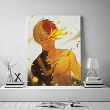 Shoto todoroki meu herói academia bnha quadro de madeira quadro lona cartaz pintura da parede arte decoração sala estudo casa impressões 2024 - compre barato