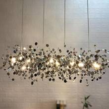 Nordic modern creative stainless steel leaf Pendant Lamp living room coffee shop window bar decoration lamp 2024 - buy cheap