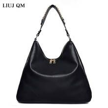 2022 Vintage Large Tote For Women Fashion Soft Leather Ladies Messenger Handbags Solid Female Top Handle Shoulder Crossbody Bags 2024 - buy cheap