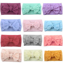 2021 Lovely Toddler Baby Girl Bow Headband Nylon Solid Color Stretch Cute Fashion Hair Band 13 Colors 2024 - buy cheap