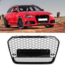 For RS6  Style Front Sport Hex Mesh Honeycomb Hood Grill Black for Audi A6/S6 C7 12-14 car-styling 2024 - buy cheap