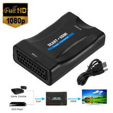 Scart-conversor de áudio e vídeo, 1080p, hdmi, com cabo usb, para hdtv sky box, dvd, televisão, sinal, conversor. 2024 - compre barato