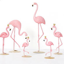 Decoração de janela de batente de animais, decoração moderna para sala de estar, minimalista, criativa, desktop, rosa, flamingo, artesanatos de resina 2024 - compre barato