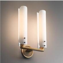 Lámpara de pared de lujo, luz posmoderna, todo de cobre, para dormitorio, mesita de noche, sala de estar, fondo, pared minimalista, pasillo, Baño 2024 - compra barato