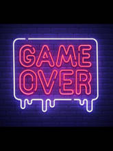 Neon Sign Game popup game over neon sign Beer Bar Pub Handcrafted glass neon signs for ROOM window home custom Iconic Sign Art 2024 - buy cheap