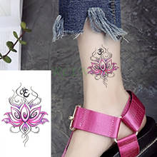 Tatuagem falsa temporária de flor de lótus, adesivo à prova d'água para tattoo tattoo de mão para meninas e homens 2024 - compre barato